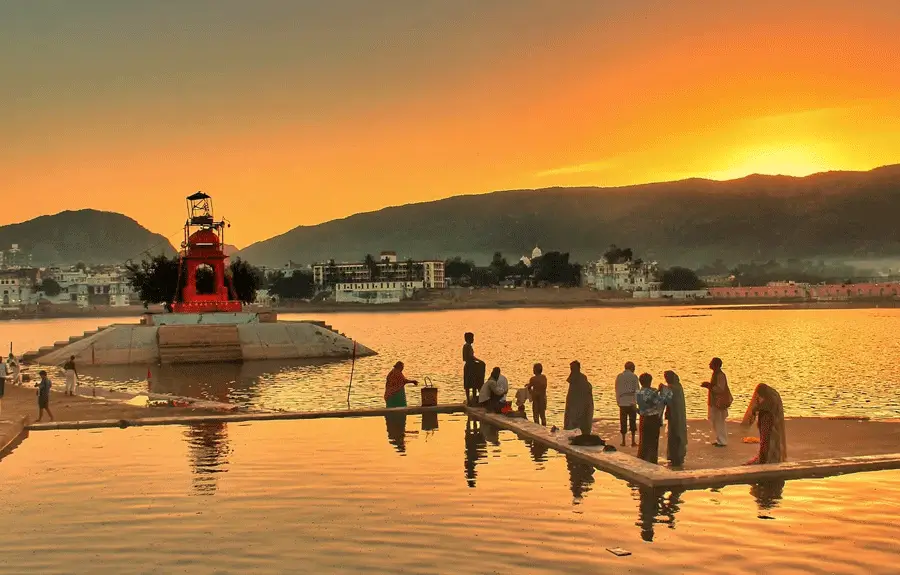 Breathtaking view of Mehrangarh Fort in Jodhpur, towering over the blue-painted city below.